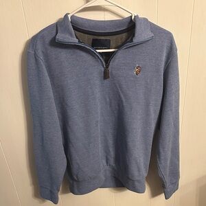 Blue pull over Quarter Zip Sweater